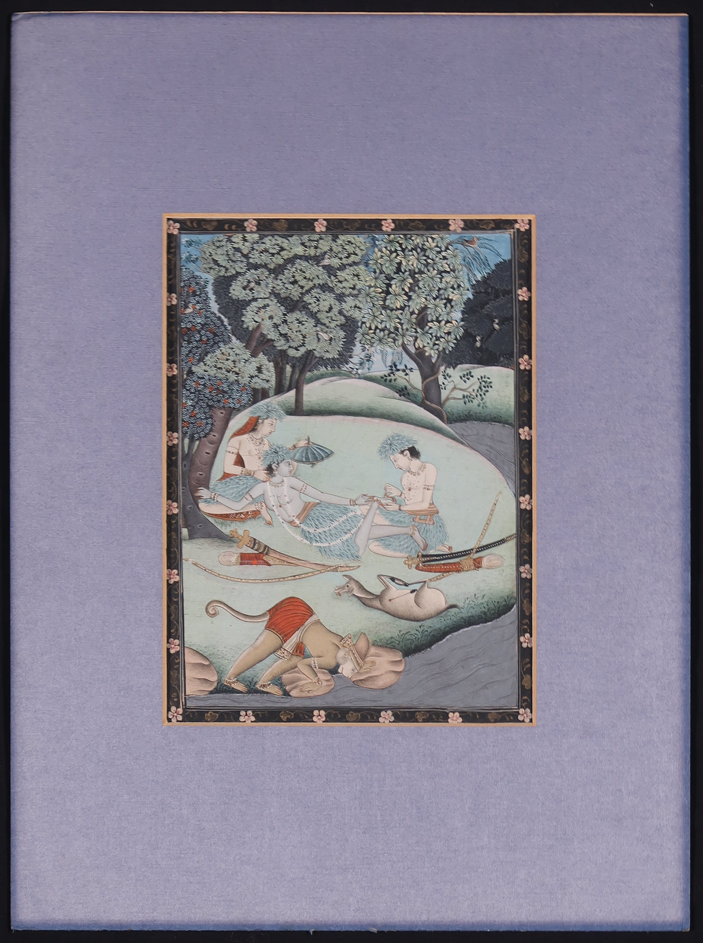 Niet of onleesbaar gesigneerd - Hand ingeschilderde penseeltekening, Indianse voorstelling II kopen? Bied vanaf 1!