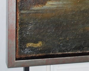 Henri van de Velde - Reiger in landschap - symbolisme - olieverf kopen? Bied vanaf 85!