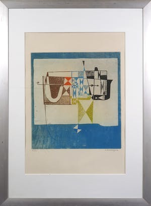 Adolphe Cieslarczyk - Kleurenets, Zonder titel - Ingelijst kopen? Bied vanaf 1!