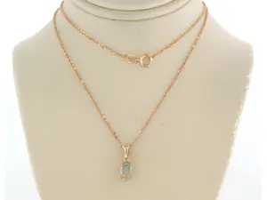 14k rood gouden collier met hanger met topaz - 45 cm kopen? Bied vanaf 260!