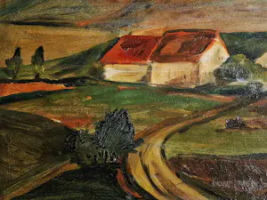 Toon Hermans - Bijzonder! in 1968 geschilderd olieverf "Limburgs landschap" - gesigneerd kopen? Bied vanaf 340!