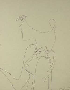 Theo van der Nahmer - Pen, Muze ontbloot - Ingelijst kopen? Bied vanaf 60!