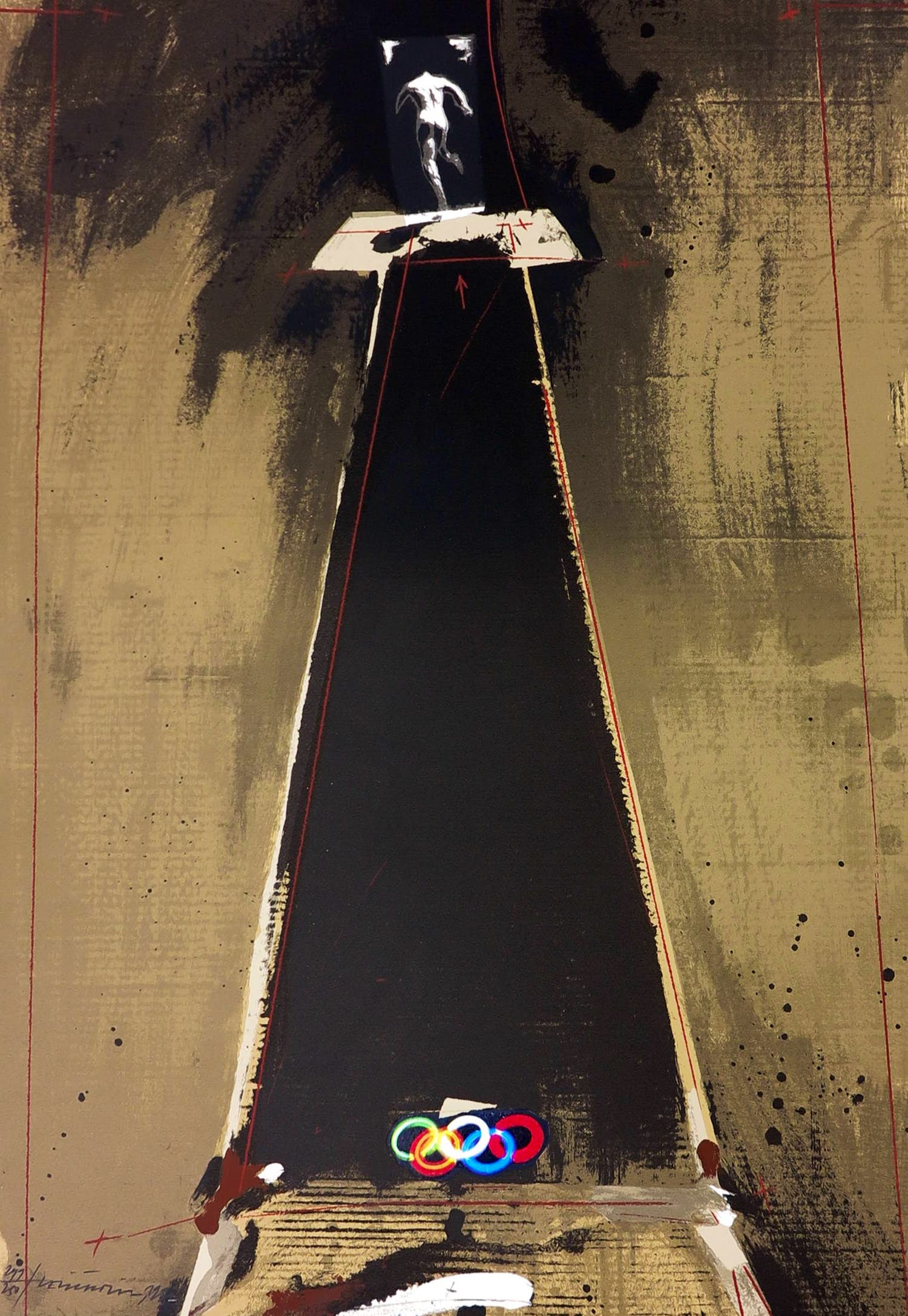 Vladimir Velickovic - Gemischter Druck (Siebdruck, Collage), The Top (Olympische Spiele 1992) verkocht voor € 100!