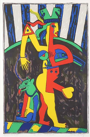 Cecile de Bruijn - Zeefdruk, Le chien Mexicain - Ingelijst kopen? Bied vanaf 1!