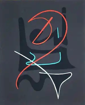 AcheterCesar Domela - Abstracte compositie - 1952 - Sjabloon in gouachekleuren? Enchérissez de 70!