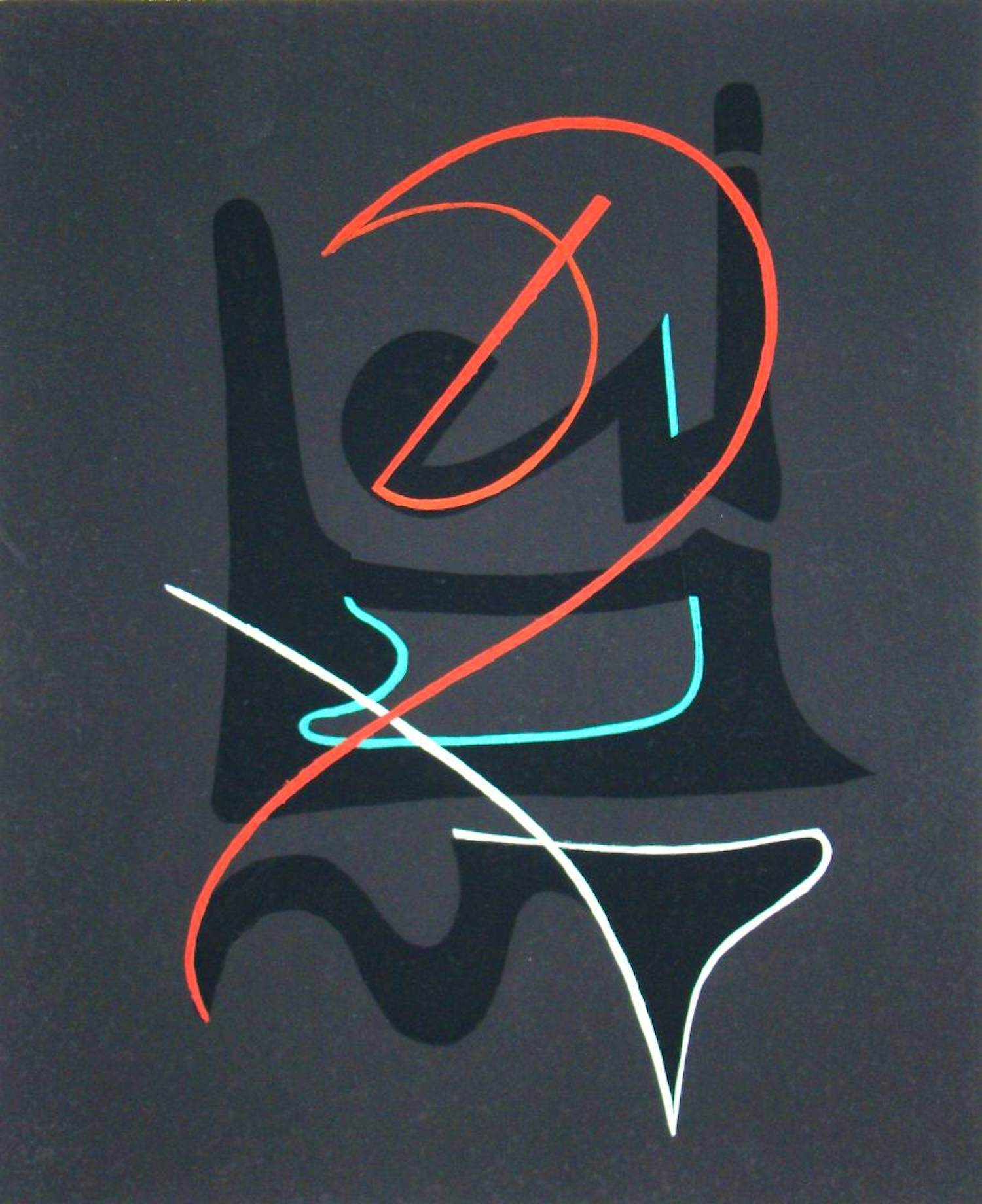 Cesar Domela - Abstracte compositie - 1952 - Sjabloon in gouachekleuren kopen? Bied vanaf 100!