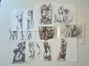 Jan Keustermans - Lot van 10 atelierschetsen kaufen? Bieten Sie von 95!