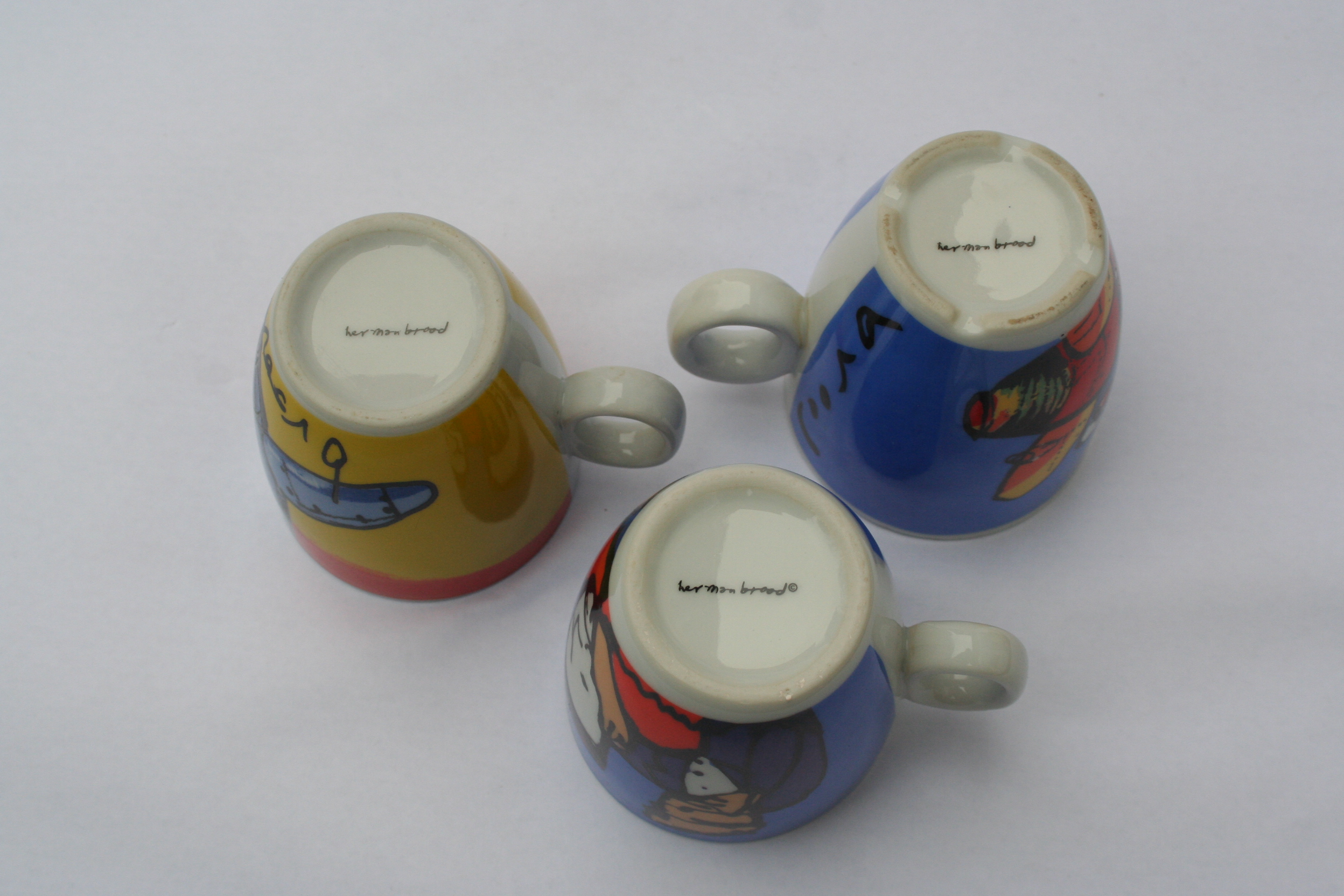 Niet of onleesbaar gesigneerd - 3 kopjes - Herman Brood kopen? Bied vanaf 1!