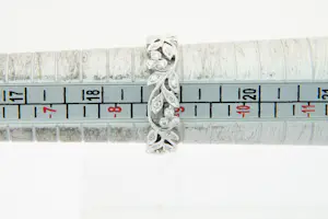 32- Exclusieve Art Nouveau stijl 18 krt witgoud & diamant 0.55ct alliance ring kopen? Bied vanaf 460!