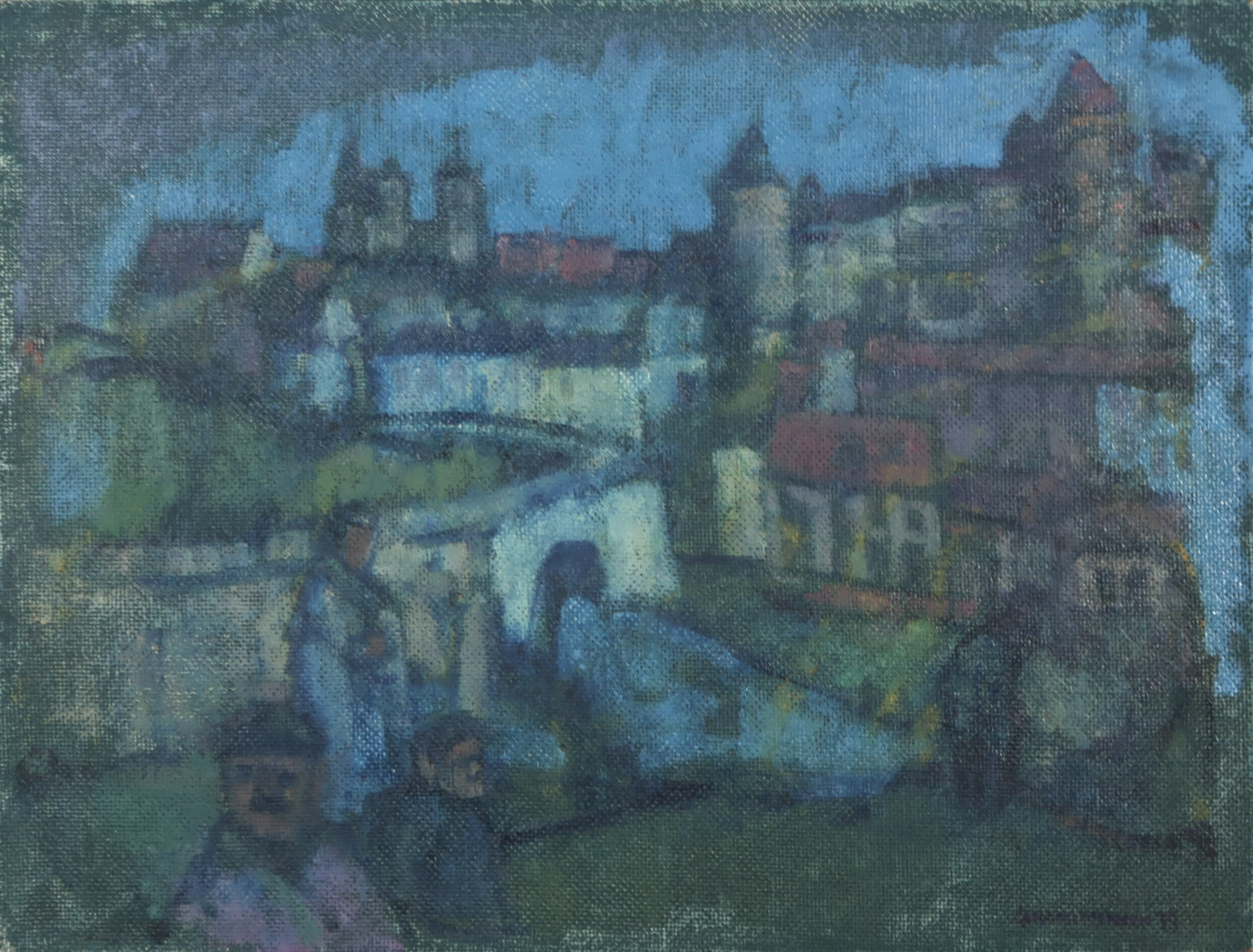 Gerard Menken - Olieverf op board, Zonder titel verkocht voor € 66!