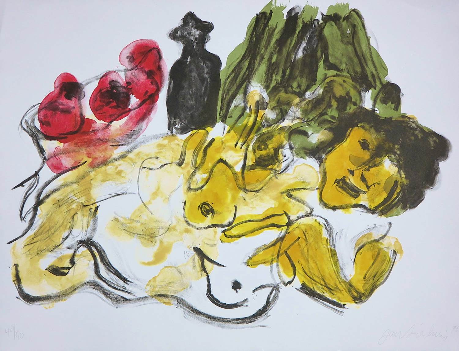 Jan Sierhuis - Litho, Zonder titel verkocht voor € 10!