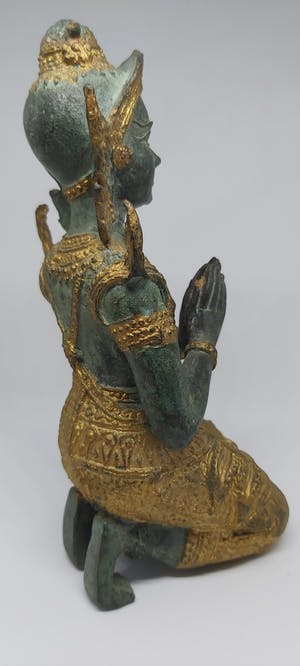 Brons (Onbekend) - Thep Phanom vrouwelijk - Gepatineerd brons, Verguld - rond 1965 kopen? Bied vanaf 85!