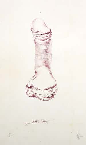 Melle Oldeboerrigter - Litho, Zonder titel verkocht voor € 1!