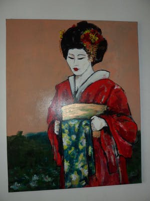 Anke Peddemors - Acryl op doek. "geisha". kopen? Bied vanaf 100!