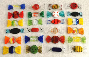 Seguso - 24x Murano Glas Snoepjes / Bonbons / Sweets - Vintage Kunst Venetië kopen? Bied vanaf 70!