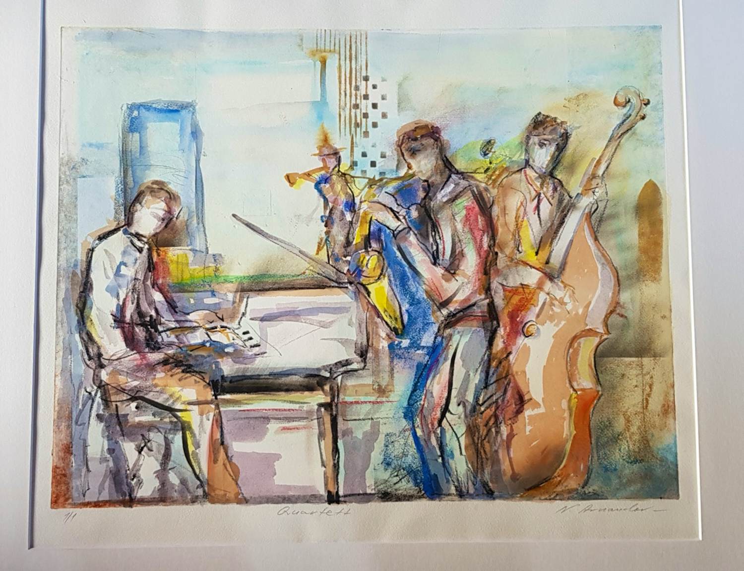 Nicolai Arnaudov - Quartett, handkolorierte Unikat-Radierung von Nicolai Arnaudov, kopen? Bied vanaf 110!