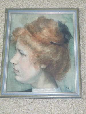 Cornelia Hioolen - Aquarel - Portret Dame kopen? Bied vanaf 45!