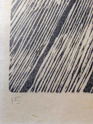 Herman Gordijn - Lida in interieur, houtsnede kopen? Bied vanaf 125!