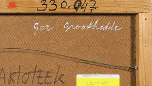Ger Groothedde - Olieverf op paneel, Twee golven/rood kopen? Bied vanaf 1!