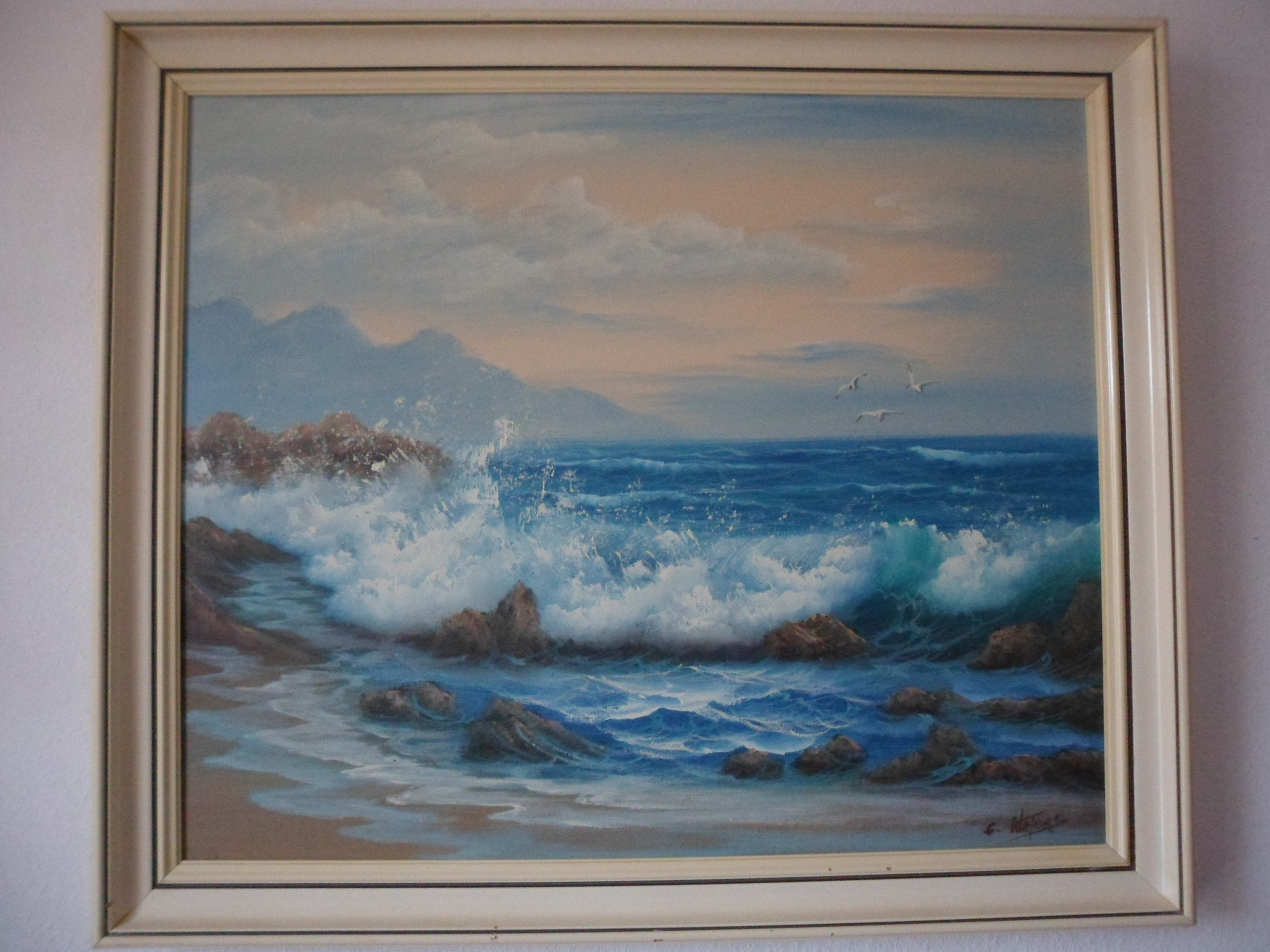 Niet of onleesbaar gesigneerd - Olieverf op doek, zeegezicht kopen? Bied vanaf 1!