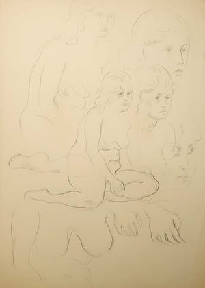 Jan Sluijters (jr.) - Potloodtekening, Portret van een vrouw kopen? Bied vanaf 50!