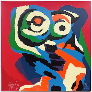 Karel Appel - Leef met mij, zeefdruk kopen? Bied vanaf 1100!