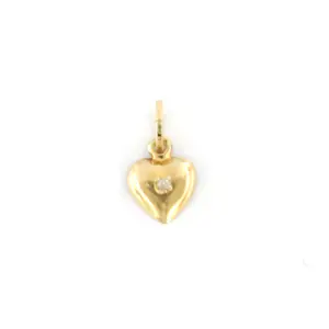 Acheter14k gouden hanger in een vorm van hart met een single cut diamant? Enchérissez de 35!