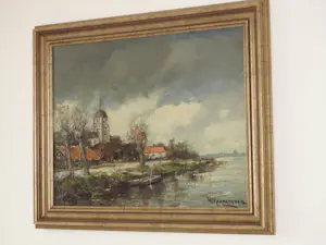 Hendrik Cornelis Kranenburg - Olieverf - Kerksdorp aan het water kopen? Bied vanaf 110!