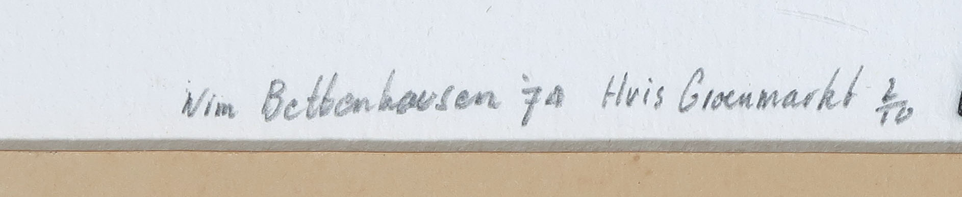 Wim Bettenhausen - Ets, Huis Groenmarkt kopen? Bied vanaf 60!