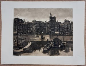 Willem Witsen - Gezicht op het Damrak, aquatint ets kopen? Bied vanaf 395!