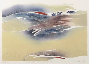 Francis Mean - Kleurenets, Abstract landschap - Ingelijst kopen? Bied vanaf 40!