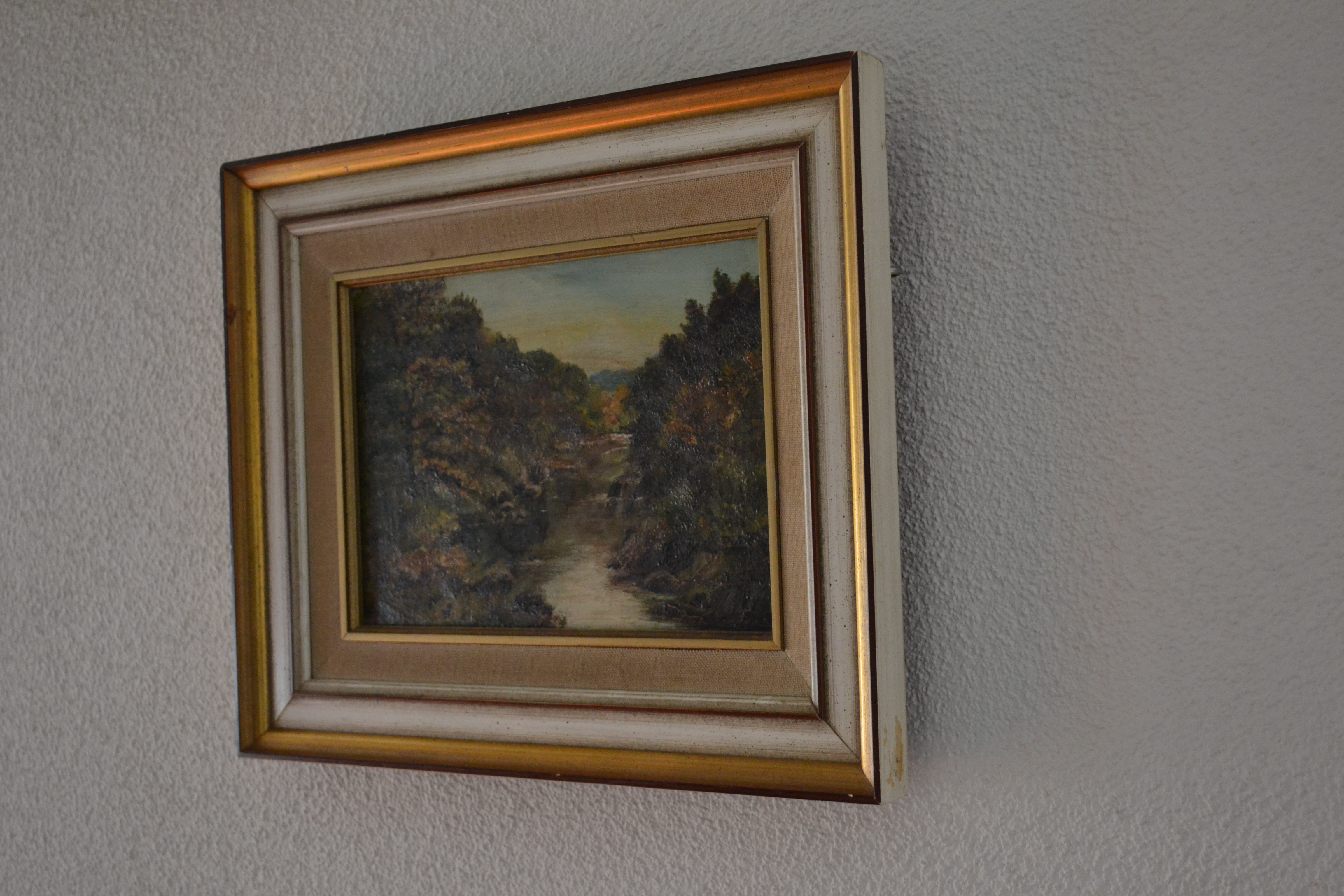 Niet of onleesbaar gesigneerd - Boslandschap met beekje - Olieverf op doek. kopen? Bied vanaf 1!