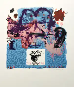 Rik van Iersel - expressionistische zeefdruk - 1998 verkocht voor € 75!