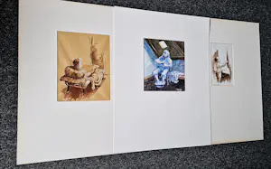 Hans van Norden - Drie karikaturale aquarellen op papier "man alleen" gesigneerd kopen? Bied vanaf 48!