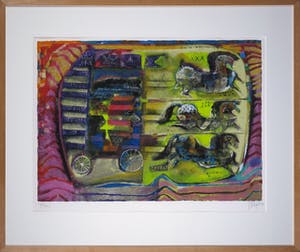 Astrid Engels - Zeefdruk, Zonder titel - Ingelijst kopen? Bied vanaf 1!