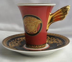 Gianni Versace - + Paul Wunderlich + Rosenthal , Kop en schotel, Medusa – Porselein kopen? Bied vanaf 50!