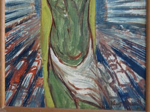 Klaas Pijlman - Olieverf op paneel , Jezus: “STOP” – gesigneerd – ca 1970 kopen? Bied vanaf 50!