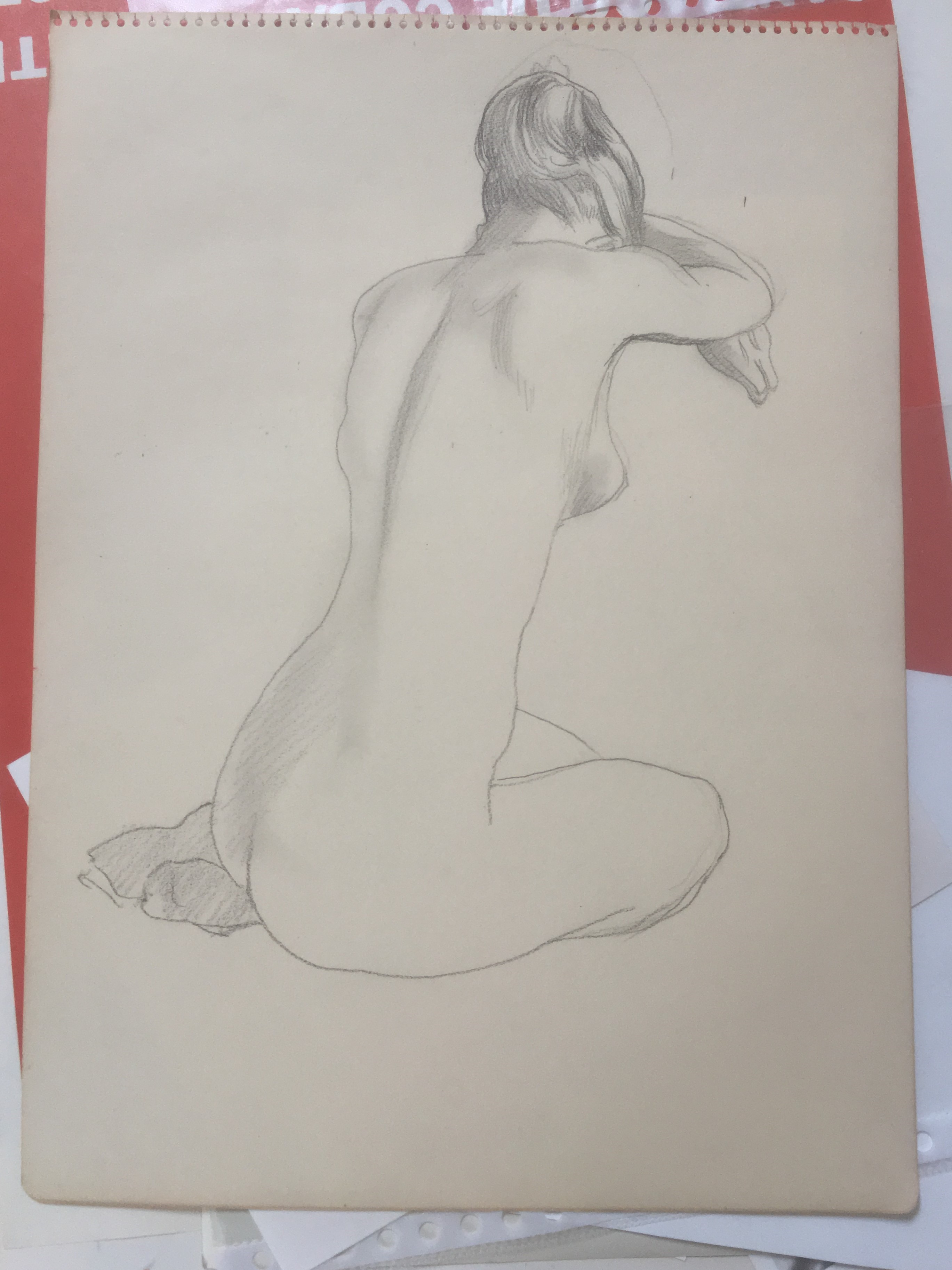 Niet of onleesbaar gesigneerd - Potlood op papier - Naakt kopen? Bied vanaf 1!