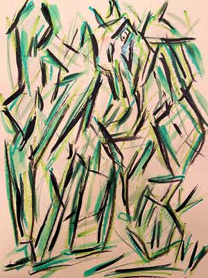 Jan Sierhuis - Acryl/Krijt verkocht voor € 1!