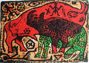 A.R. Penck - "Stier und Nashorn" verkauft für € 990!