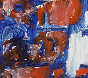 Anton Heyboer - Acryl op doek, Roeibootje in de haven - Ingelijst (Zeer groot) kopen? Bied vanaf 1000!