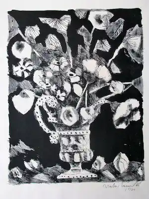 Dietmar Lemcke - BLUMENVASE , 1960 signiert verkauft für € 90!