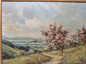 Jean van Dongen - Landschap met diepte en bomen in de bloei kopen? Bied vanaf 65!