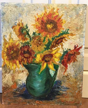 Niet of onleesbaar gesigneerd - c2778, zomer 1966, zonnebloemen kopen? Bied vanaf 10!