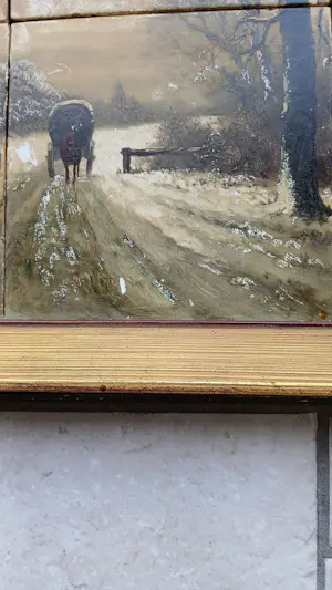 Curiosa - schilderij tegeltableau winters landschap naar Louis Apol kopen? Bied vanaf 10!