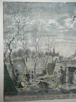 Isaac Tirion - Breda 2x Tirion , grondtekening N vd Meer , Turfschip kopen? Bied vanaf 75!