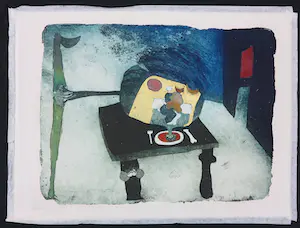 Michel van Overbeeke - Ets/aquatint met bladgoud, Breakfast I kopen? Bied vanaf 1!