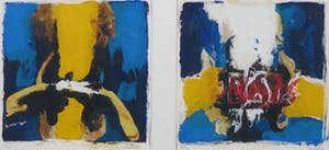 Hans Vanhorck - Zeefdrukken, Zonder titel Tweeluik Blauw - Ingelijst kopen? Bied vanaf 10!