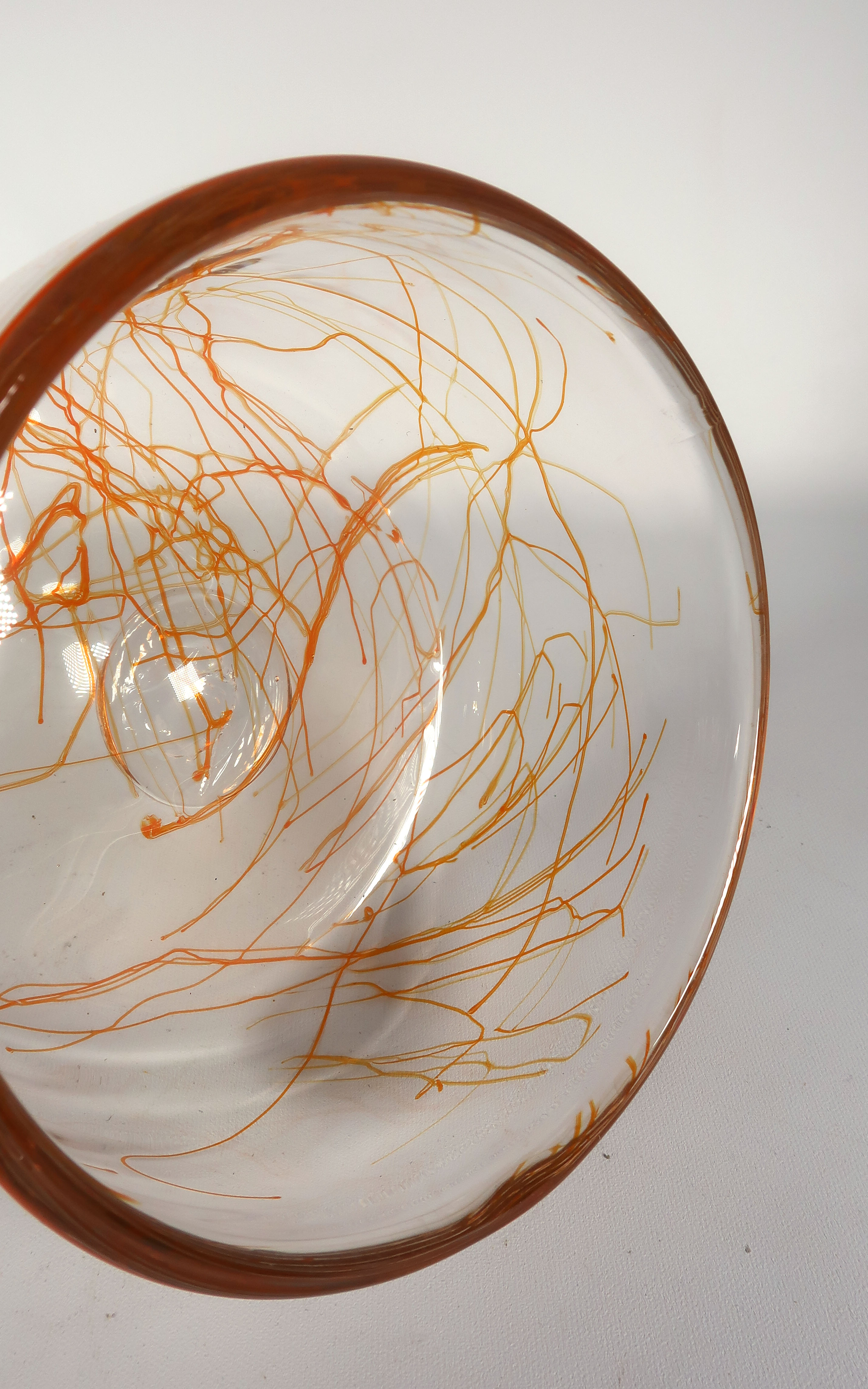 Studio de Oude Horn - Glas, Schaal met oranje aders kopen? Bied vanaf 1!