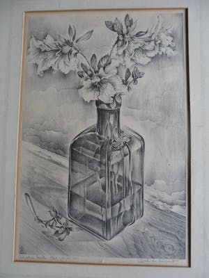 Dirk de Leeuw - Litho , Bloemen in fles. kleine oplagen 25 stuks kopen? Bied vanaf 20!